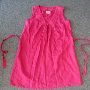 Converse One Star Pink Linen Blend Sleeveless V-Neck Tie Waist Dress Small